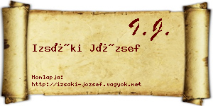 Izsáki József névjegykártya